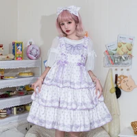 anbenser kawaii lolita maid dress pink goth gothic birthday party dress puff sleeve japanese harajuku ruffle lace up soft girls