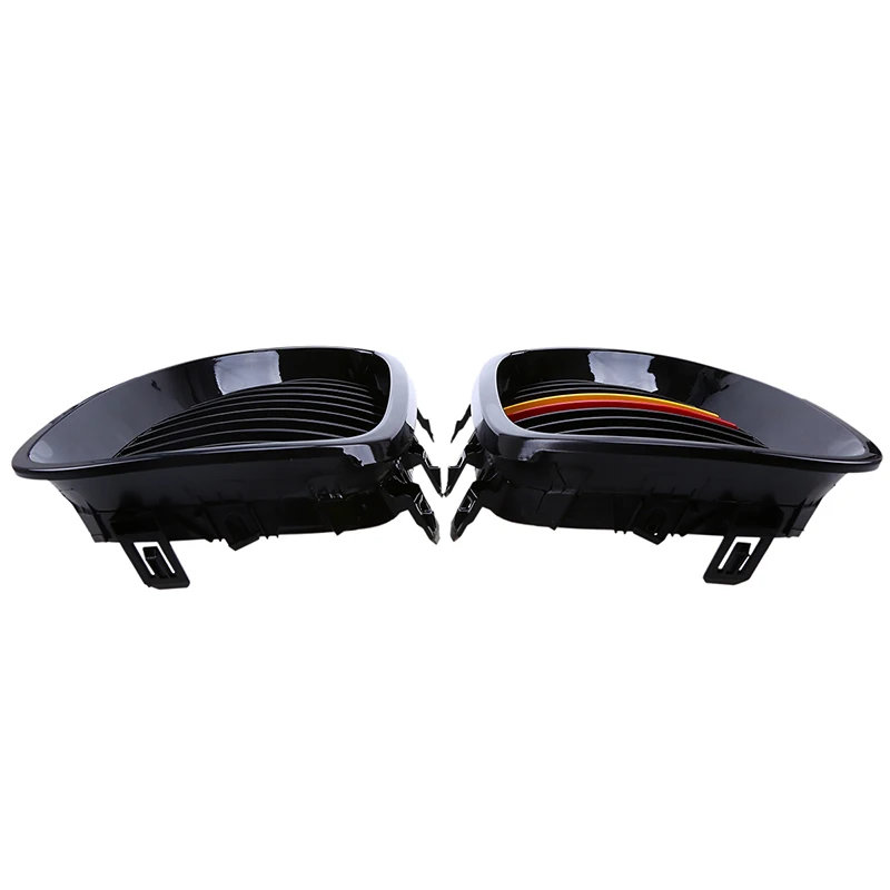 POSSBAY Racing Grille Gloss Black Red Yellow Germany Flap Grilles for BMW E60 Sedan E61 Touring 2003-2010 Front Center | Автомобили и
