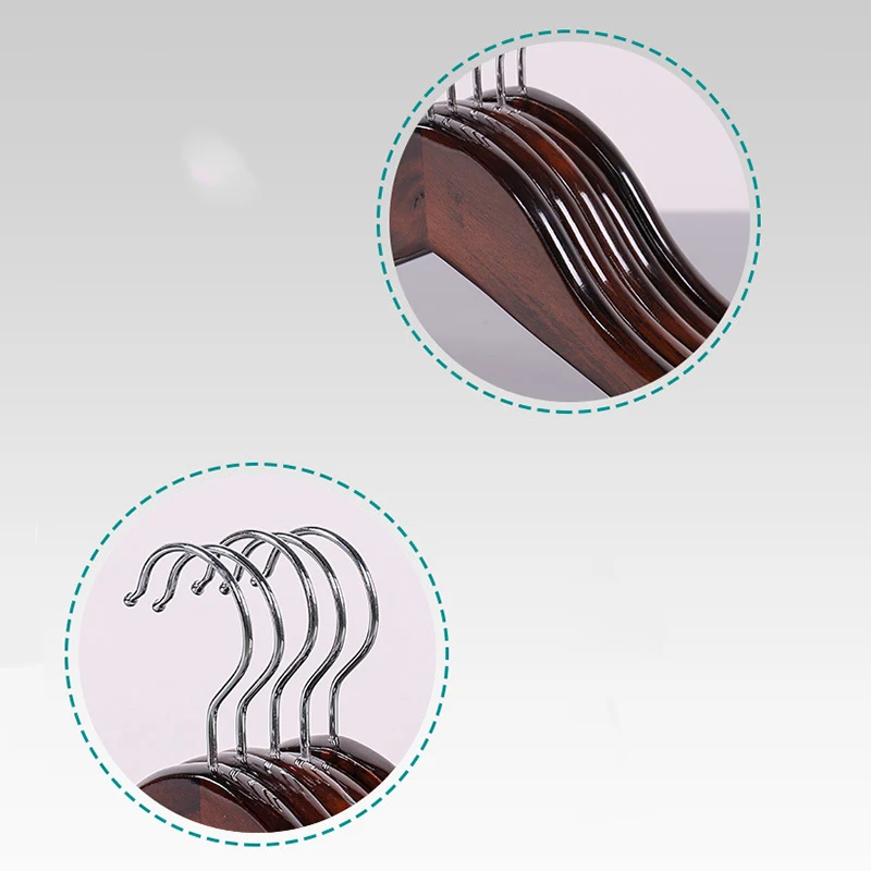 8 Pieces Adult Solid Wood Hangers Clothing Store Retro Display Clothes Support Hotel Non-Slip | Дом и сад