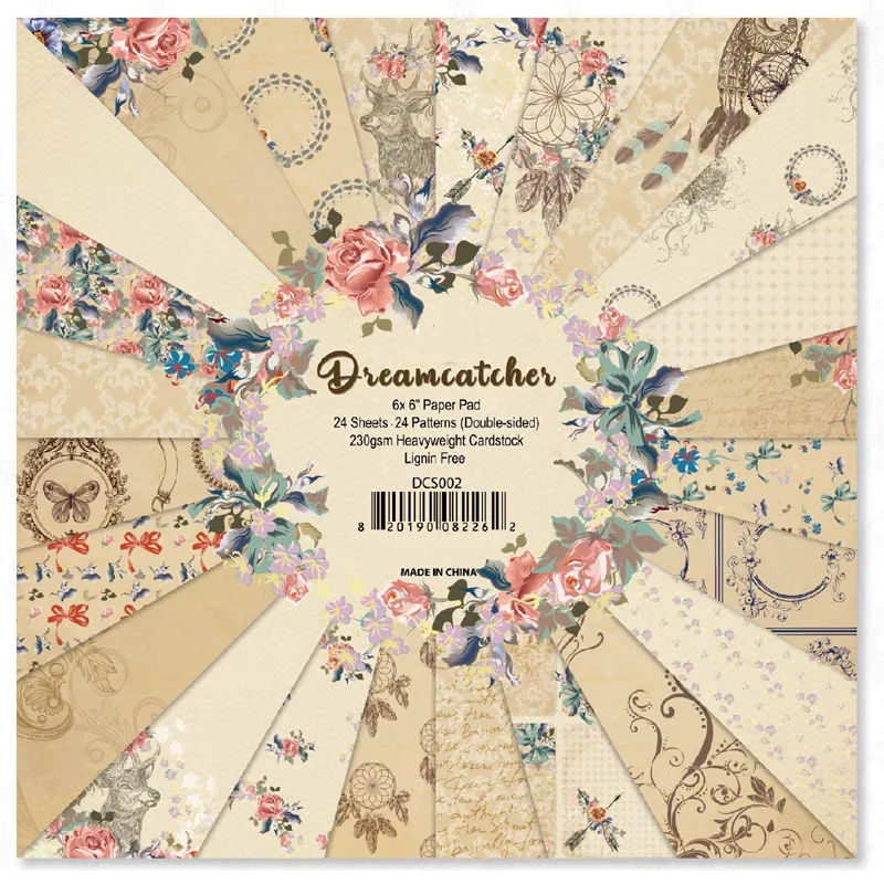 24 листа 6 &quotX 6&quot 230gsm Ловец снов узорчатый бумажный коврик для скрапбукинга пакет