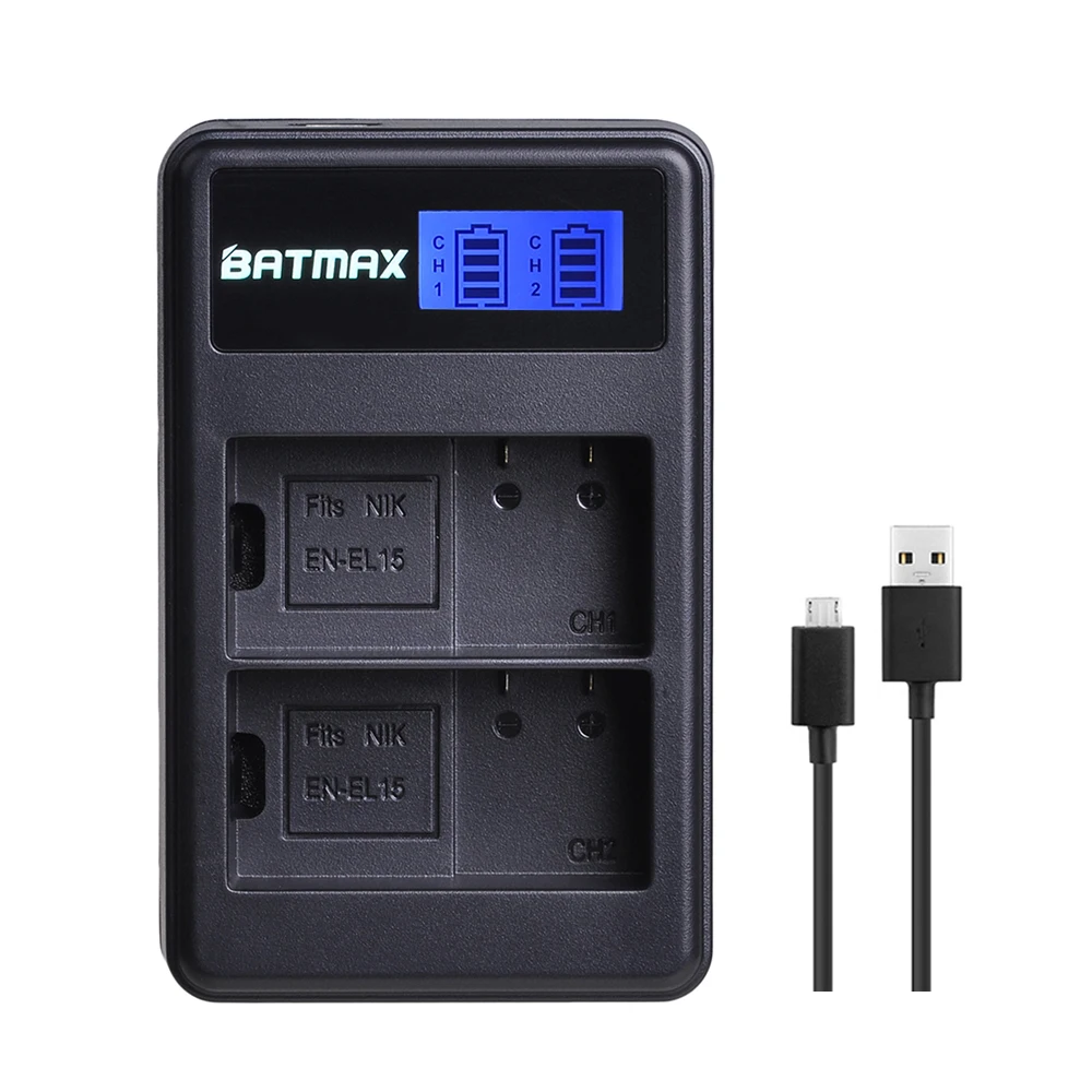 Batmax EN-EL15C RU EL15 Батарея + ЖК-дисплей USB Dual Зарядное устройство для Nikon Z5 Z6 II Z7 Z7II D600 D610