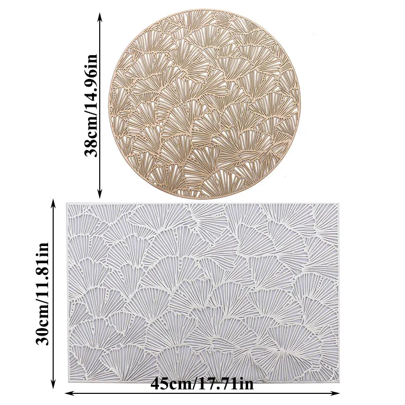 

Round PVC Placemat Kitchen Dining Table Mats Steak Pad Anti-scalding Insulation Pads INS Nordic Hotel Restaurant Home Decor