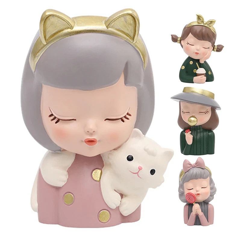 

Garden Cute Girl Succulent Flower Pot Creative Resin Vase Mini Bonsai Home Desktop Ornaments Decoration Potted