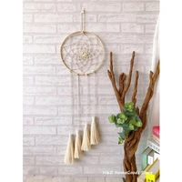 macrame wall hanging hand woven nordic bohemian tapestry round tassels dream catcher for living room decoration home decor