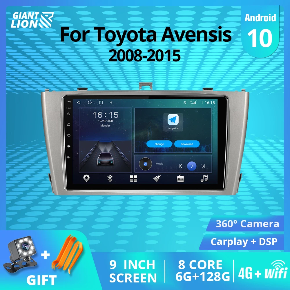 Автомагнитола 2DIN Android 10 для Toyota Avensis 3 2008 2015 GPS навигация Авторадио стерео приемник