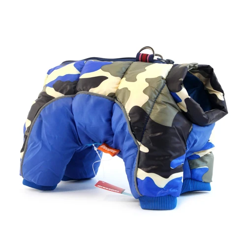 Navy blue Зимняя одежда для собак, супер теплая куртка, толстое хлопковое пальто, водонепроницаемая одежда для маленьких собак, одежда для французских бульдогов, щенков - Цвет: Navy blue