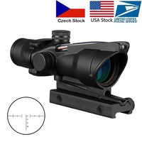 4x32 hunting riflescope real fiber optics grenn red dot illuminated etched reticle tactical optical sight