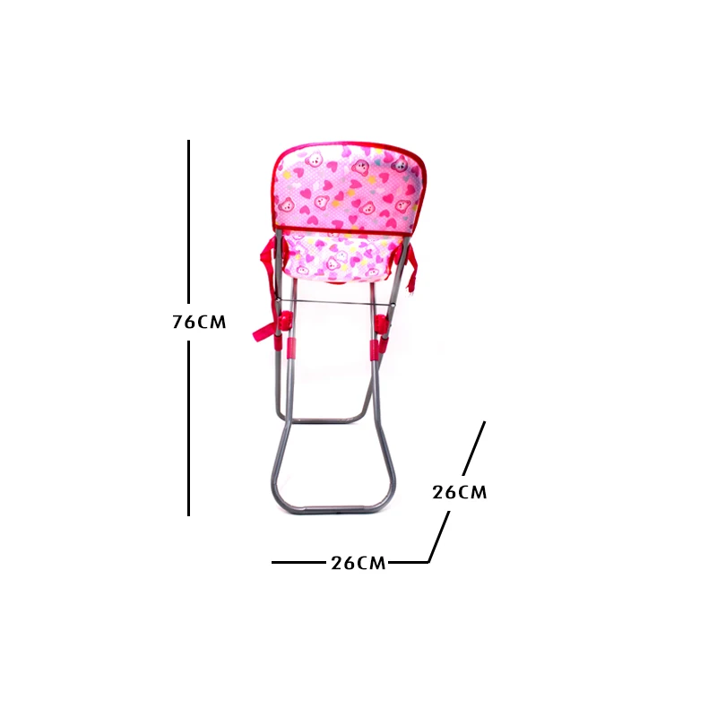 구매 다시 태어난 아기 인형 식사 높은 의자 플라스틱 접이식 가구 장난감, 휴대용 접이식 어린이 놀이 집 장난감