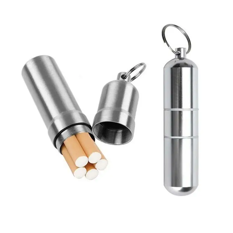 

Aluminum Toothpick Holder Waterproof Storage Box Holder and Keychain Men's Gift
