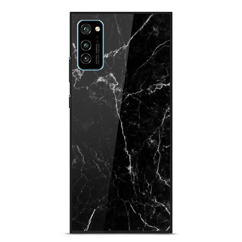 

Case For Honor Play 4 Pro fashion Painted Silicone frame smooth Tempered glass shockproof Back Cover For Honor Play 4 Pro Cover