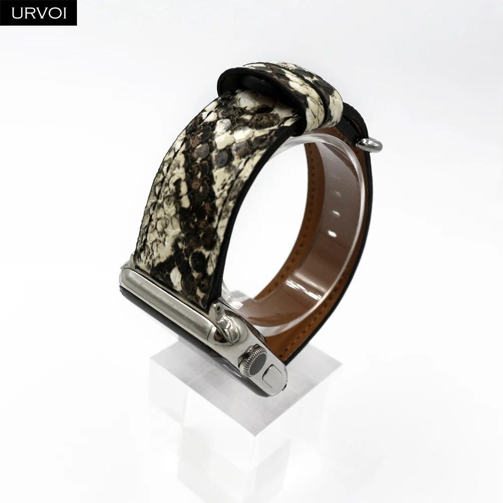 Кожаный ремешок URVOI для apple watch series 5 4 3 2 1 iwatch band 40 44 мм из микрофибры с принтом