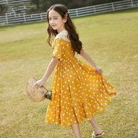 kids dresses for girls clothing new polka dot print short sleeve casual doll collar girls dress children princess vestidos w279