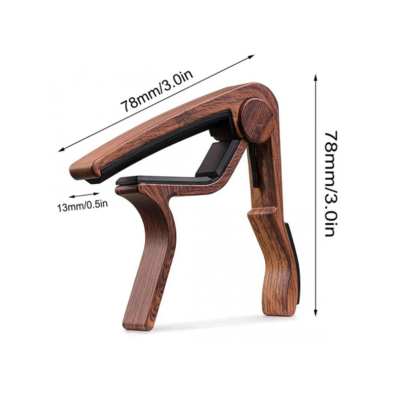 

Wood-grain Metal Guitar Capo With Perfect Silicon-padded Guitar Ukulele Tuning Instrument Accessories Guitar Sandger Clip