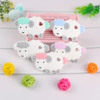 kovict 510pcs cartoons sheep food grade silicone teether bracelet pacifier chain clip pendant bpa free baby teeth toy necklace