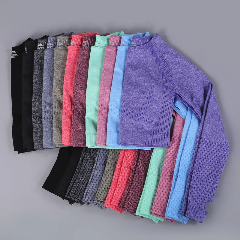 

Vital Seamless Long Sleeve Crop Top Yoga Top Sportswear Gym Workout Short Sleeve Shirts Padded Push Up Sports Bra Workout Tops