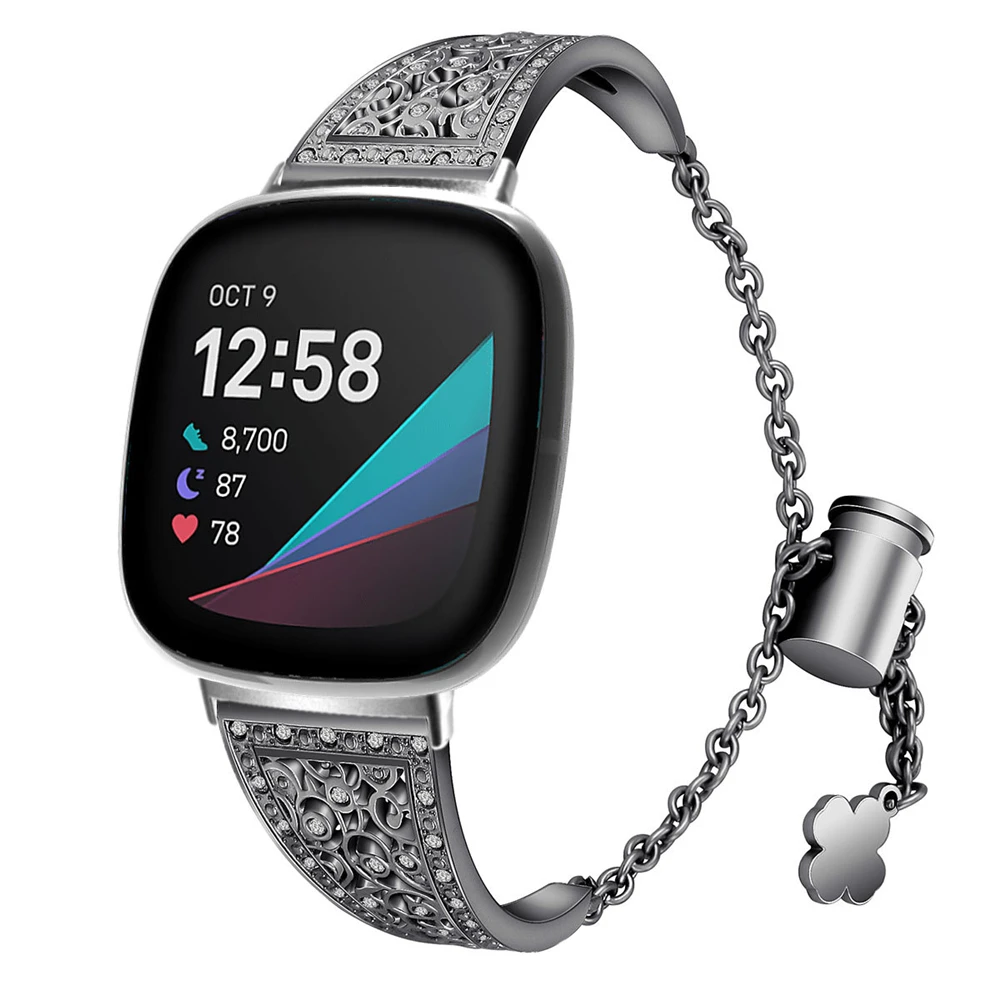 Bling Ленты Совместимость для fitbit versa 3 ремешка Выходная Одежда Металлический