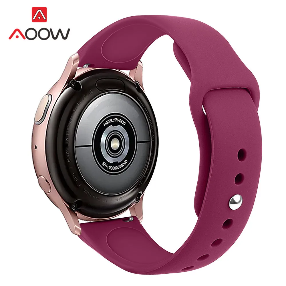 Wine red 20 мм 22 мм силиконовый ремешок для samsung Galaxy Active 2 40 мм 44 мм gear S2 S3 ремешок для браслета для Galaxy Watch 42 мм 46 мм - Цвет ремешка: Wine red