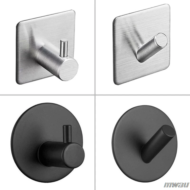 

4 шт. Нержавеющая сталь Полотенца крючок настенная вешалка Self клейкие для одежды шкаф Комплект полок