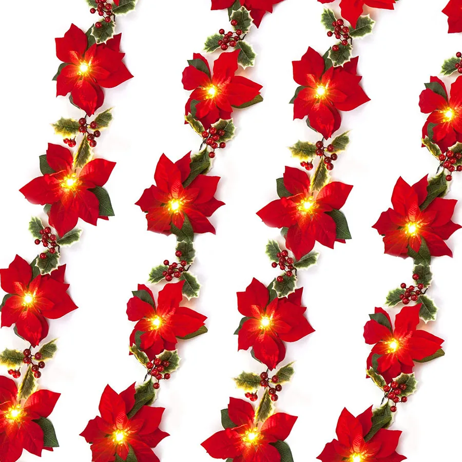 

Светодиодный ная Рождественская гирлянсветильник с цветами s2M, 10/20 светодиодов, работающая от батарейки, романтическая гирлянда с цветами д...