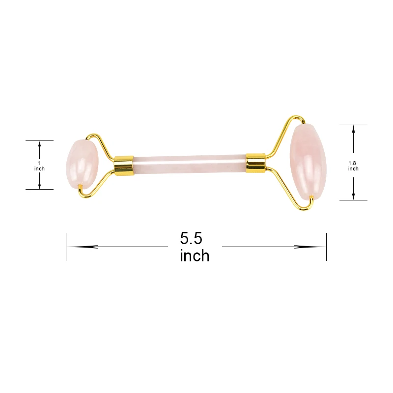 1 шт. 2 головки Нефритовый роликовый массажер для лица тонкий гладкий кварцевый
