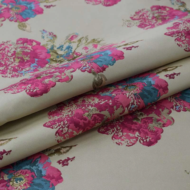Жаккардовая ткань с розовыми красными цветами для платья базин богатый getzner
