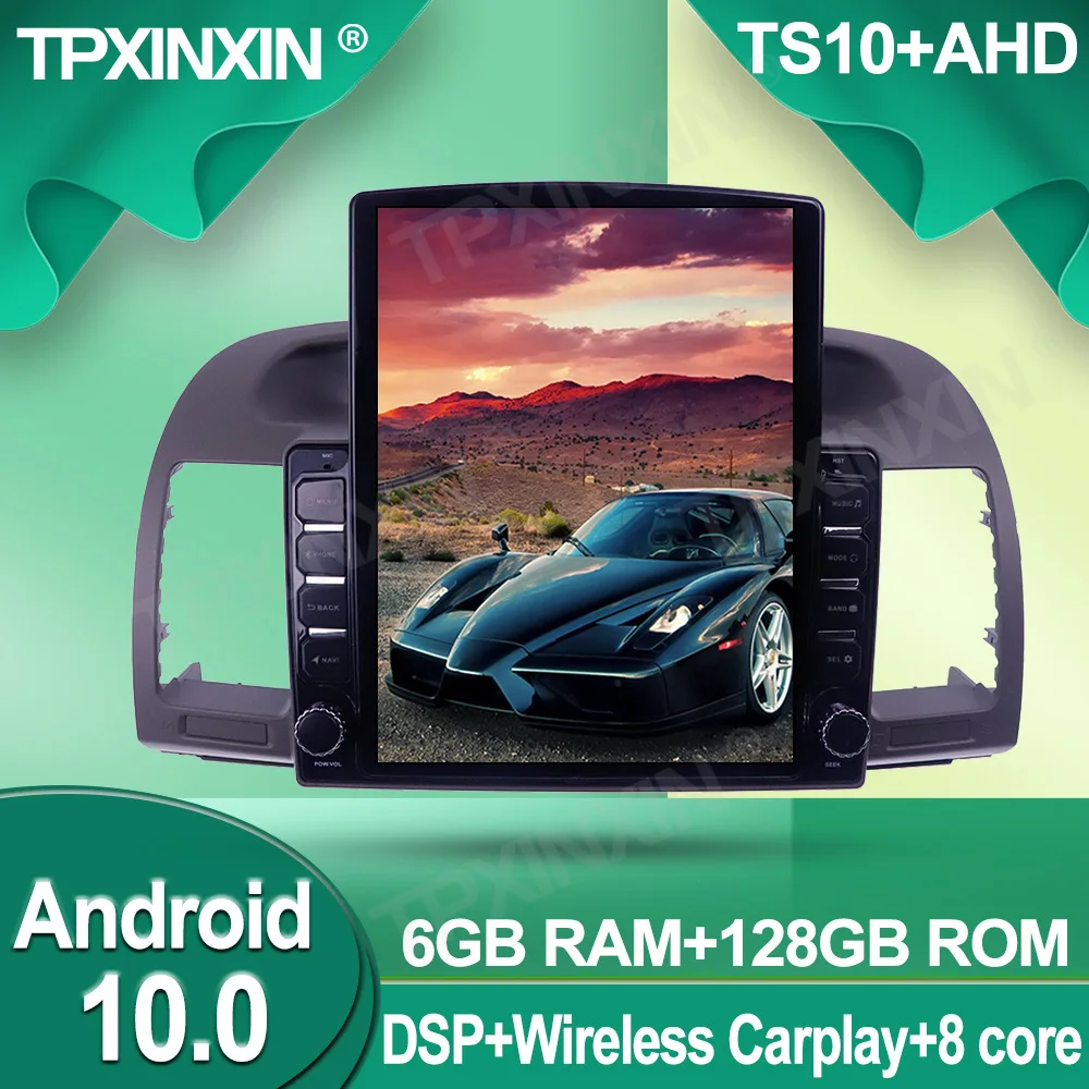 

Для Toyota Camry 5 2001-2006 Tesla Style Android 10,0 GPS Автомобильный мультимедийный плеер головное устройство аудио Радио Навигация беспроводной Carplay