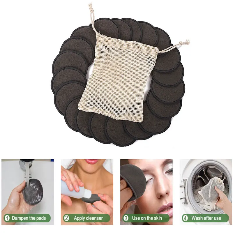 

1/10/16pcs Washable Reusable Cleansing Cotton Make Up Remover Pads Microfiber Makeup Remover Facial Pads Soft Skin Cleaning