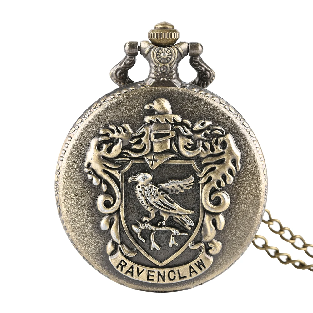 Классические бронзовые кварцевые карманные часы Ravenclaw полностью охотничье
