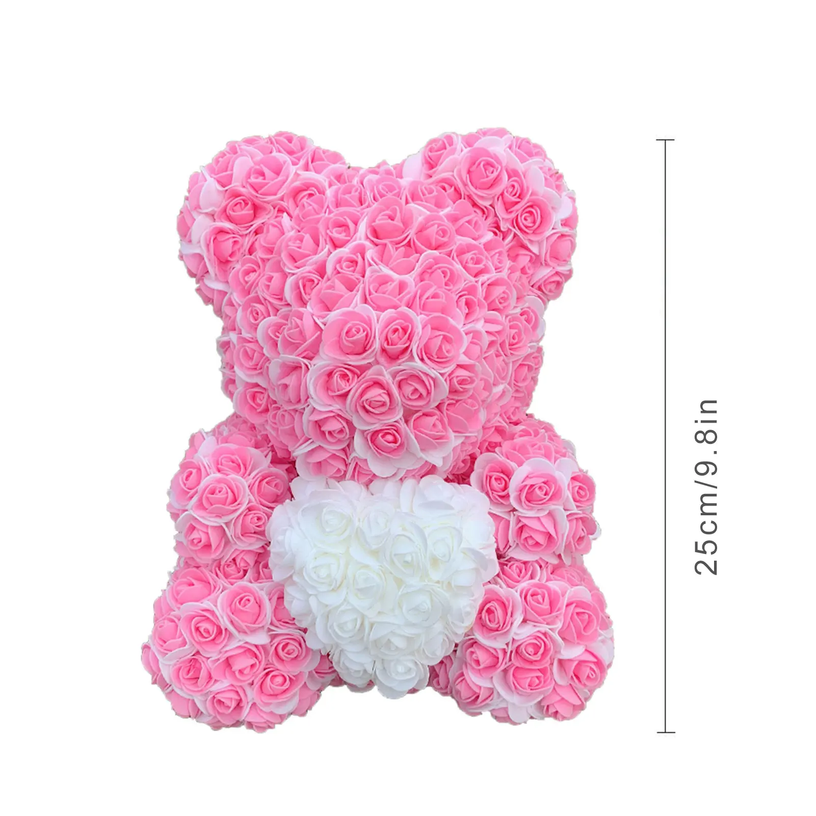 

10inch Rose Bear Forever Rose Flower Bear Artificial Simulated Flower Anniversary Christmas Wedding Valentine's Day Mother's Day