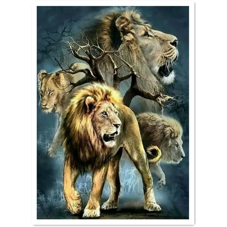 

Oil Painting By Numbers Animal lion Canvas With Frame Handmade Drawing Paints For Adults Picture Coloring By Number Decoration