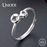 umode new unique 925 sterling silver hollow flower open rings for women silver polished jewelry adjustable ring gift ulr0823