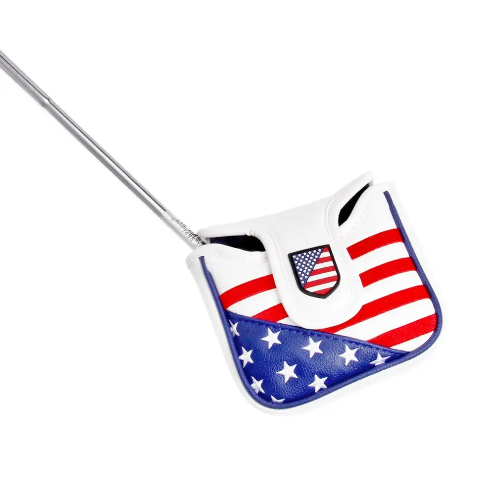 Клюшка для гольфа крышка с флагом США искусственная кожа магнитное закрытие