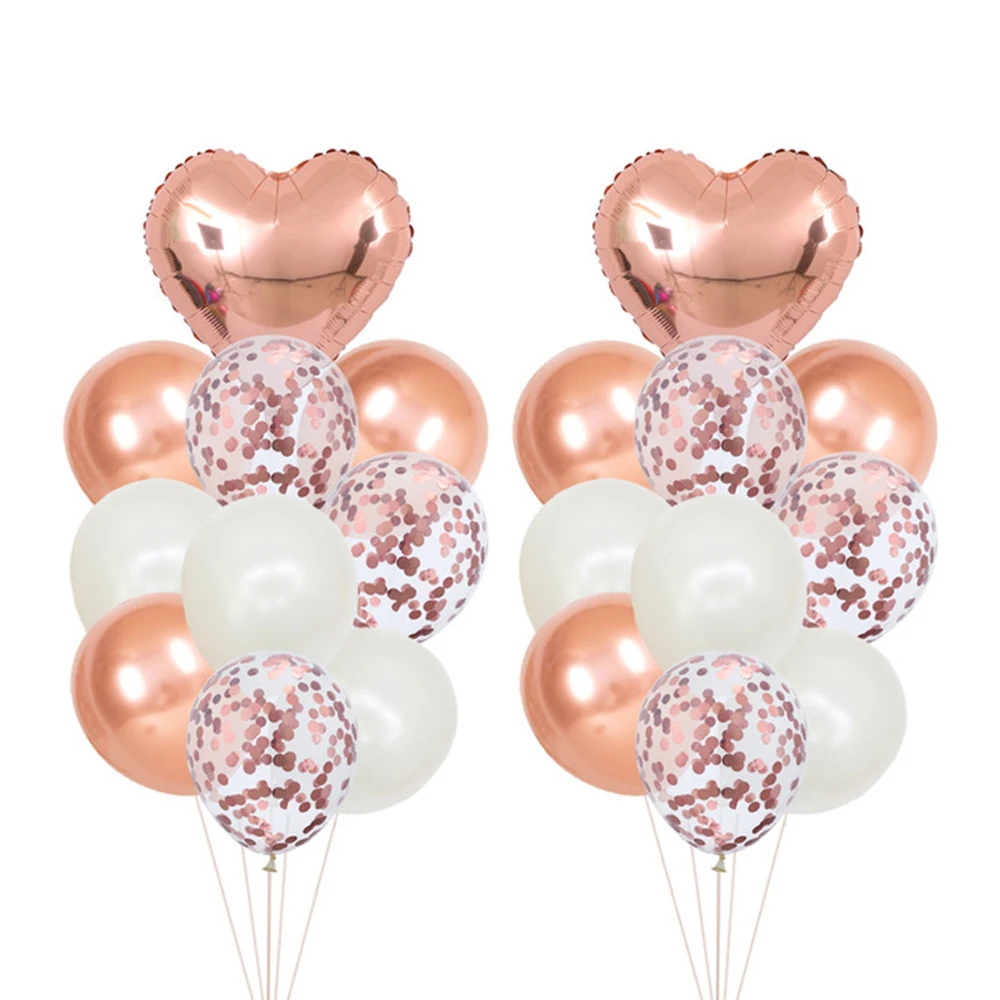 

10/20Pcs Rose Gold Latex Balloons with Confetti Sequins Suitable for Valentine's Day Proposal Birthday Party Holiday Celebration