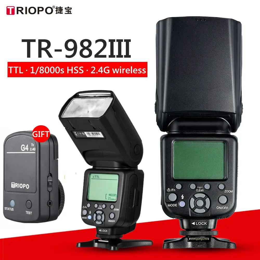 TRIOPO Беспроводная вспышка для камер Nikon и Canon GN58 TTL 1/8000 HSS Вспышка Speedlite 2 4G