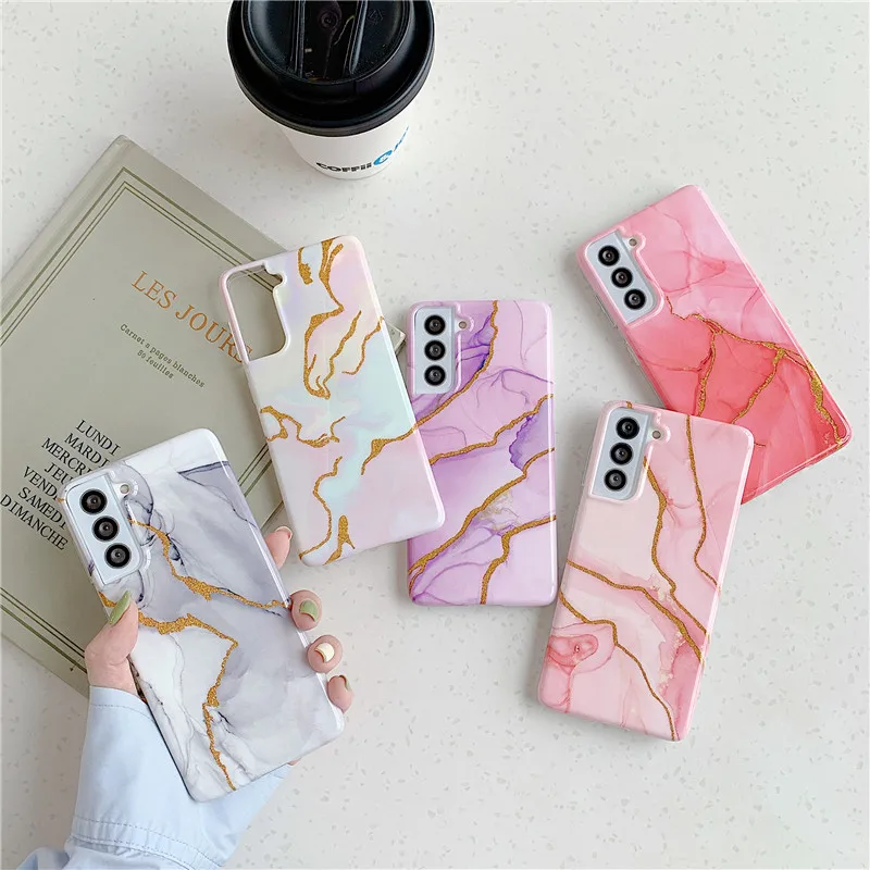 

Glitter Marble Phone Case For Samsung Galaxy A52 A72 A32 A12 S20 FE S21 Plus Note 20 Ultra A51 A71 A50 A70 Silicone Back Cover