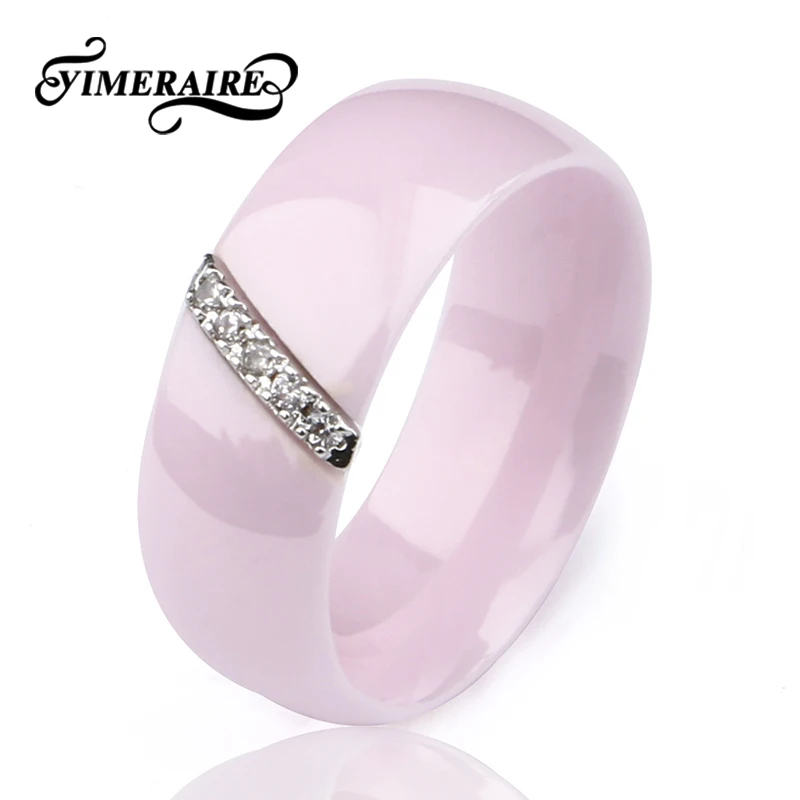 Новые широкие керамические кольца для женщин кольцо с фианитом 8 мм в ширину