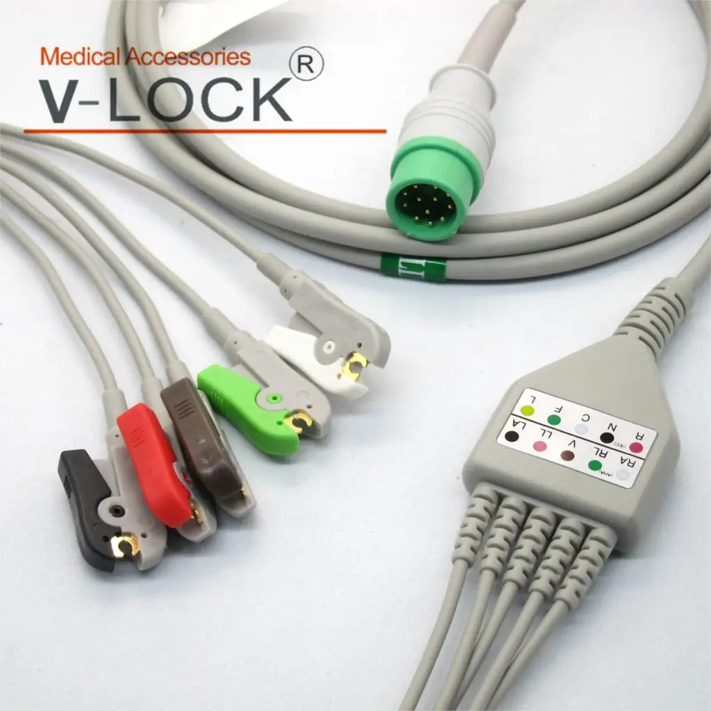 Цельный ЭКГ-кабель с 5 выводами оснастка для пациента COMEN C-series |