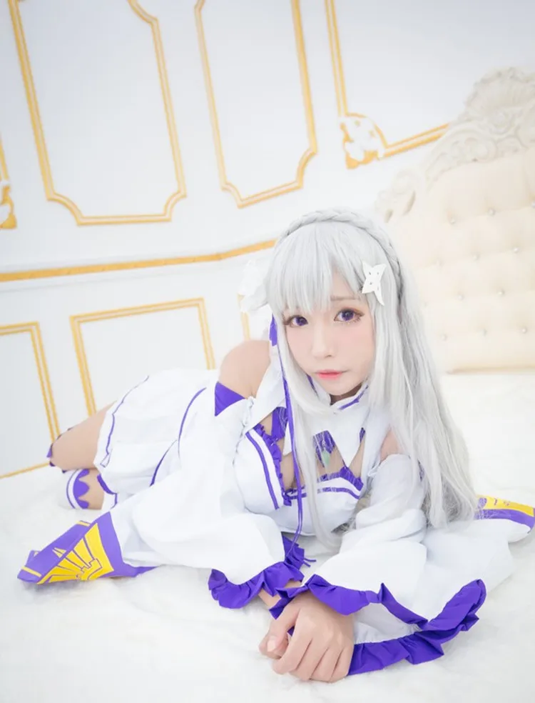 Платье Emilia Re Zero наборы для косплея парик Для женщин Эмилия Re: жизнь в другой мир от