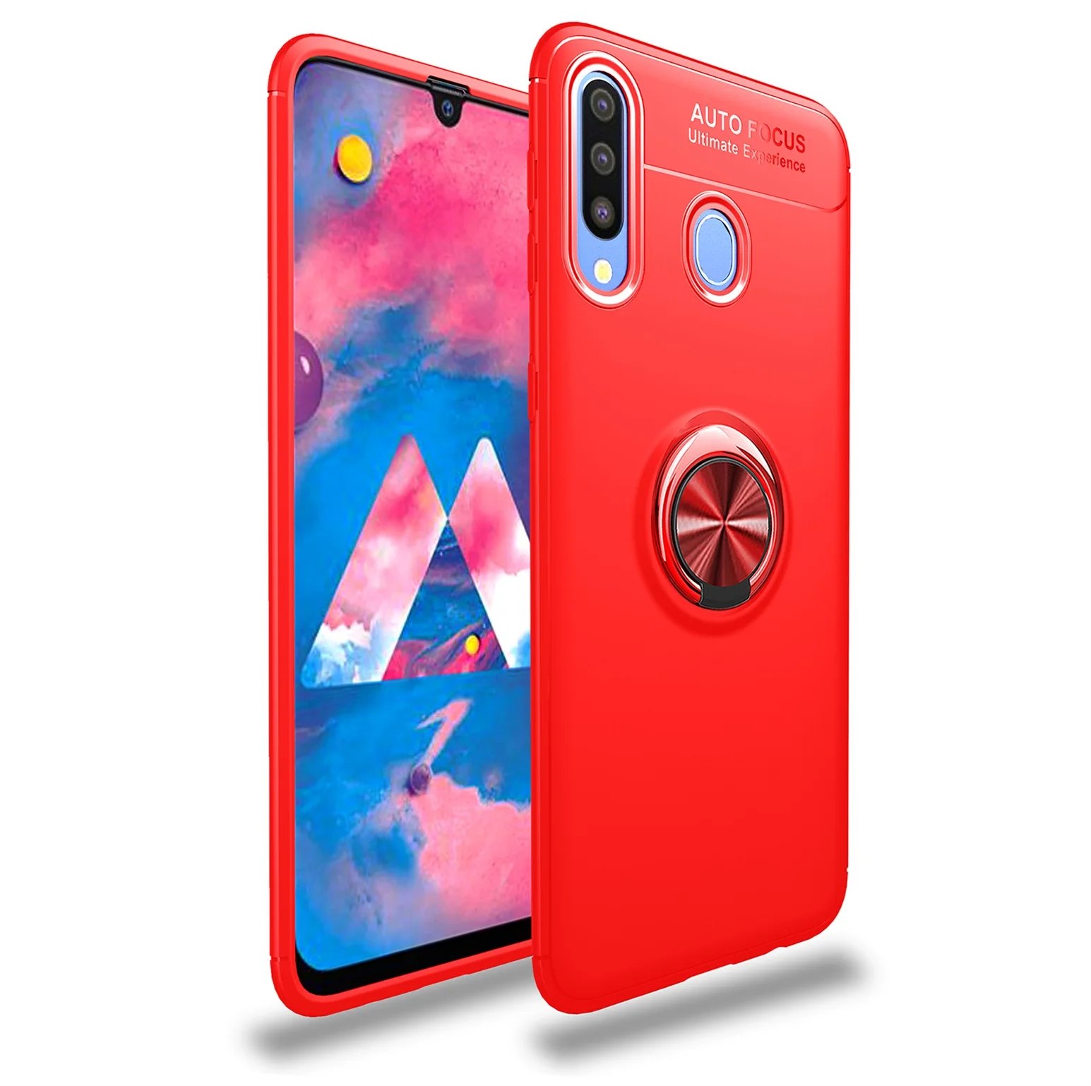 Red Для samsung Galaxy A50 A30 A40 A20 A70 чехол Lenuo противоударный силиконовый+ металлическое кольцо держатель задняя крышка Подставка для телефона для samsung A50 - Цвет: Red
