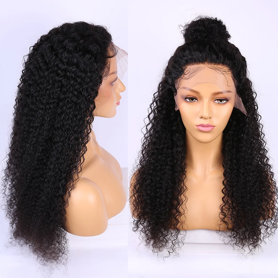 Alibele глубокая кудрявая волна человеческих волос парик 150 предварительно