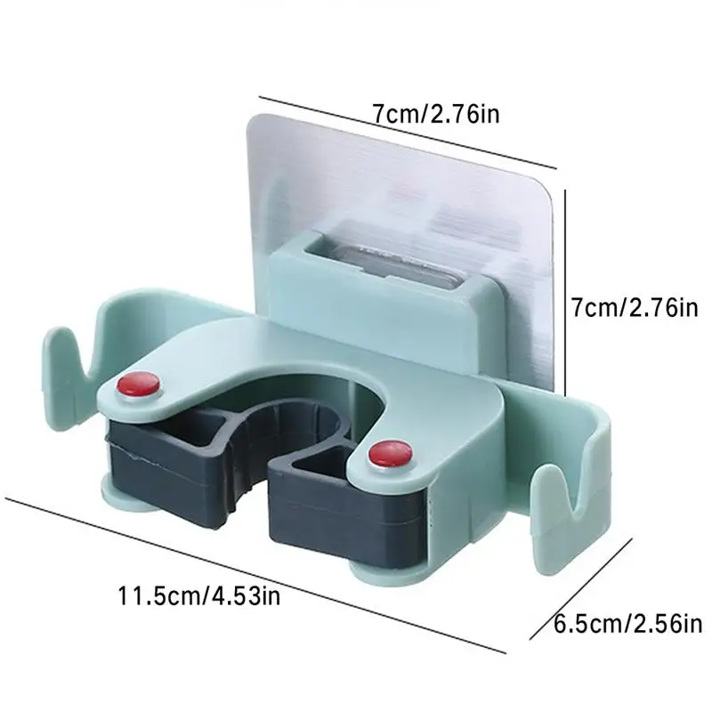 

Wall Hook Adhesive Mounted Plastic Strong Mop Holder Brush Broom Hanger Kitchen Bathroom Accessories Organizer