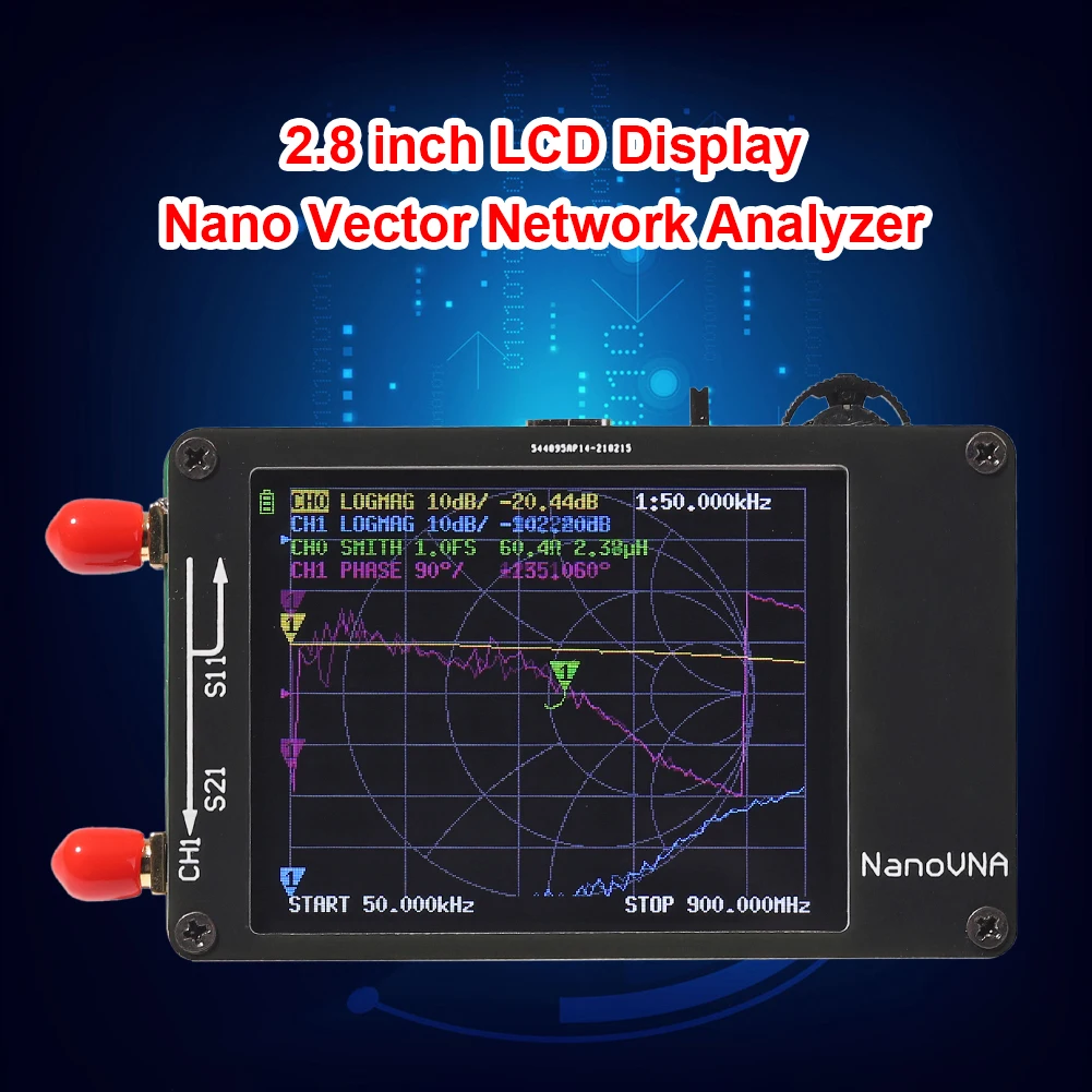 

Portable Nano VNA-F V2 2.8 Inch IPS LCD Display Vector Network Analyzer SMA Male to Male Antenna Analyzer Short Wave HF VHF UHF