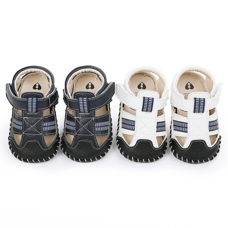 

Newborn Baby Boy PU Sandals Baotou Soft Sole Flat Toddle Kid Shoes Infant Non-Slip First Walkers Solid Color Baby Summer Clogs