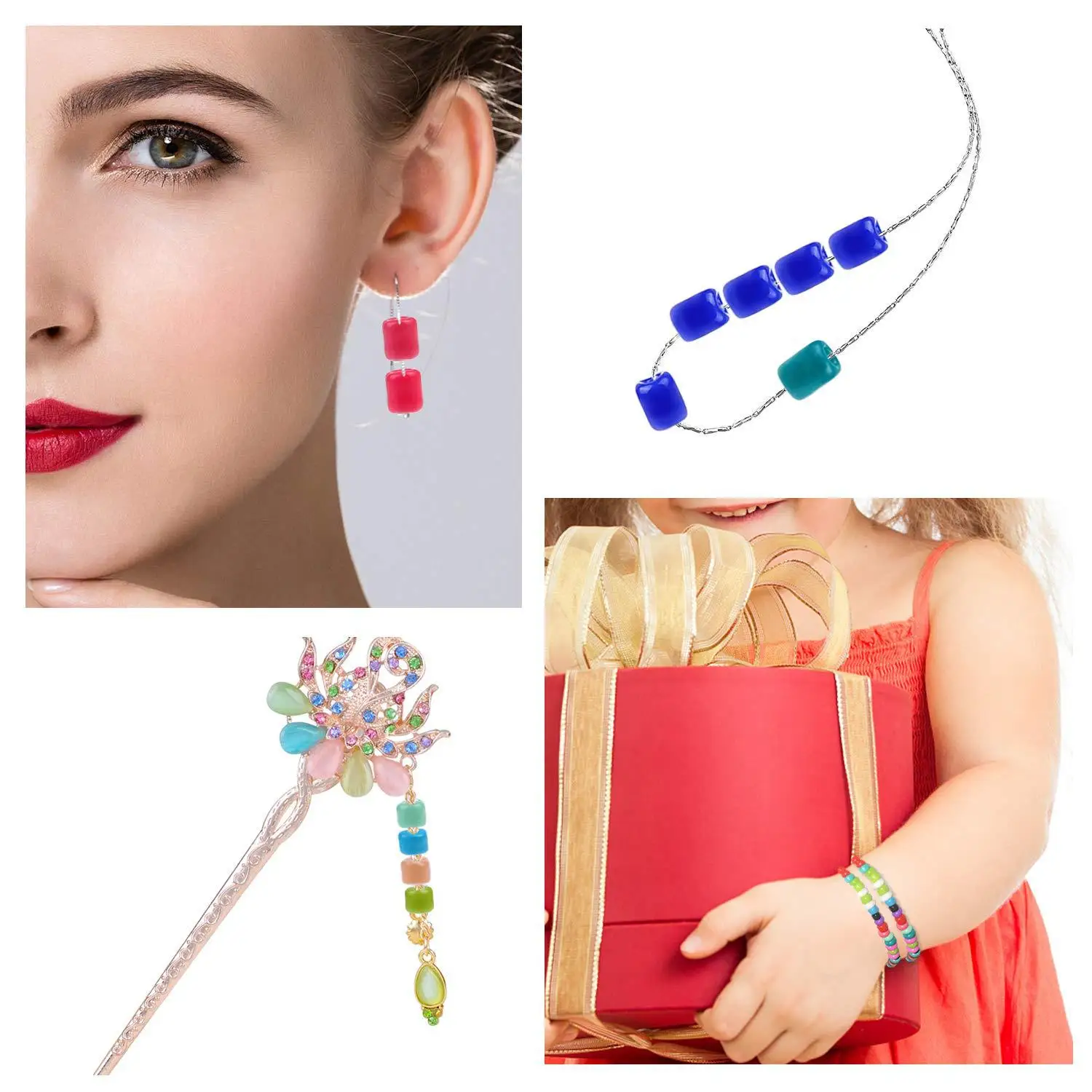 

Solid Color Millet Bead Glass Rice Bead Baking Paint Bead Dyed Core Bead 15 Color Combination Set Glass Bead DIY Accessories