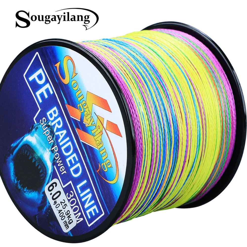 Sougayilang 4 нити плетеная рыболовная леска из ПЭ 0 6 8 #300 м PE линия 3 32 кг