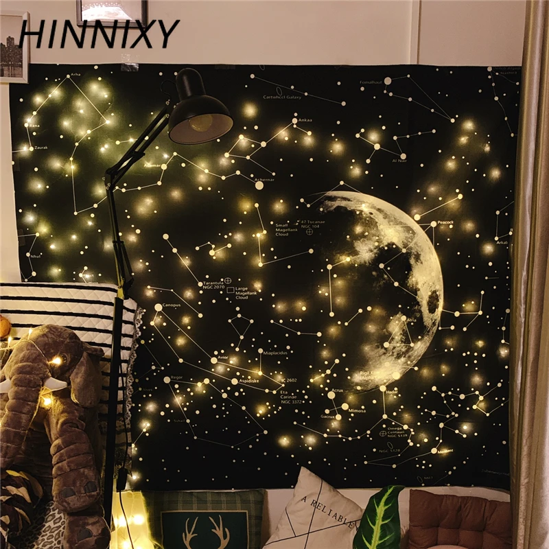 Hinnixy планетарный фон ночной Светильник звезда подвесная ткань девушка спальня