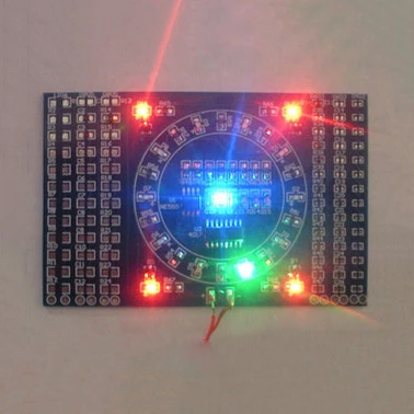 Electronic DIY Kit SMD Rotating Flashing LED Components Soldering Practice Board Skill Circuit Training Suite 90x60x1.6mm | Электроника
