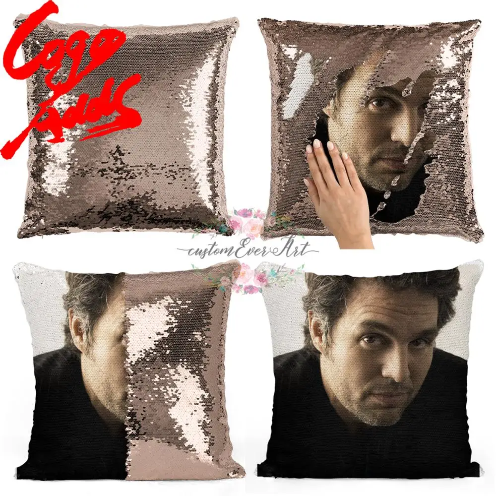 Подушка с блестками Mark оборками | Наволочка Двухцветная подушка Подарок для нее