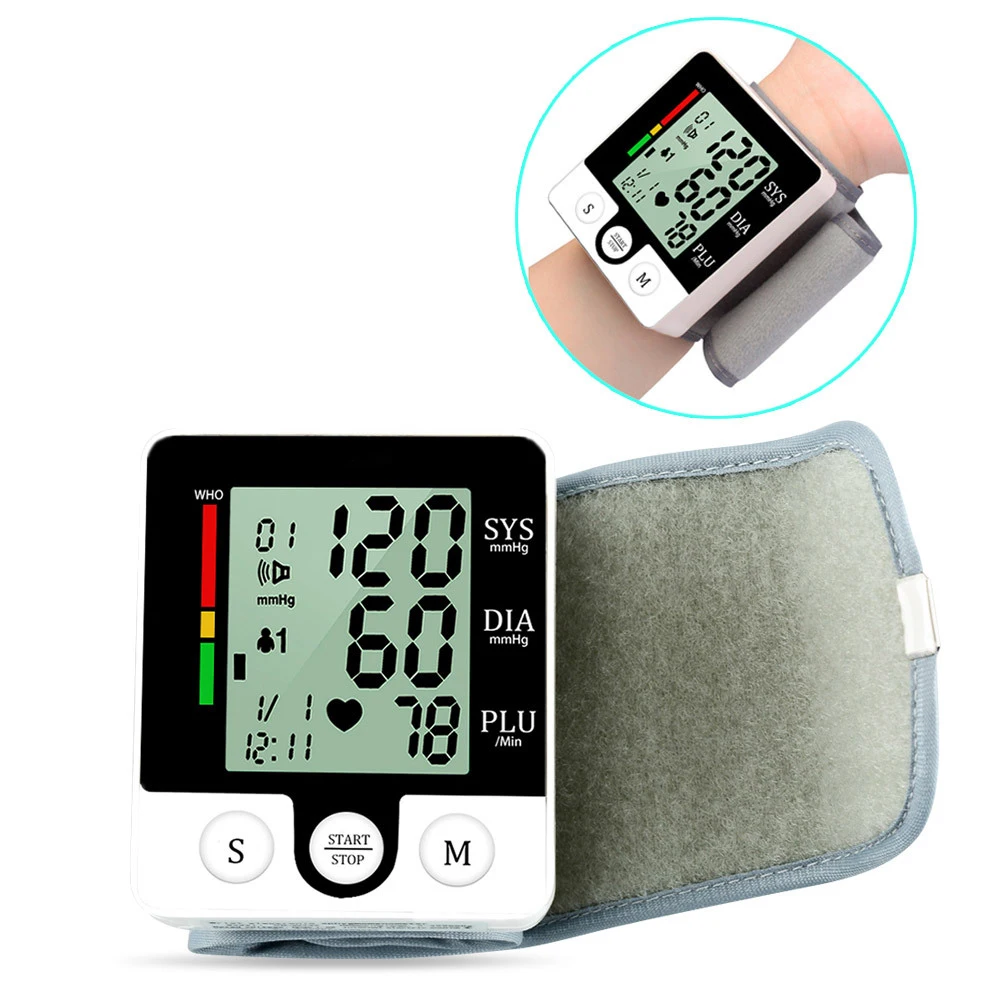 

Wrist Blood Pressure Monitor Smart Voice Prompt Automatic Sphygmomanometers Pulsometer For Middle-aged Elderly
