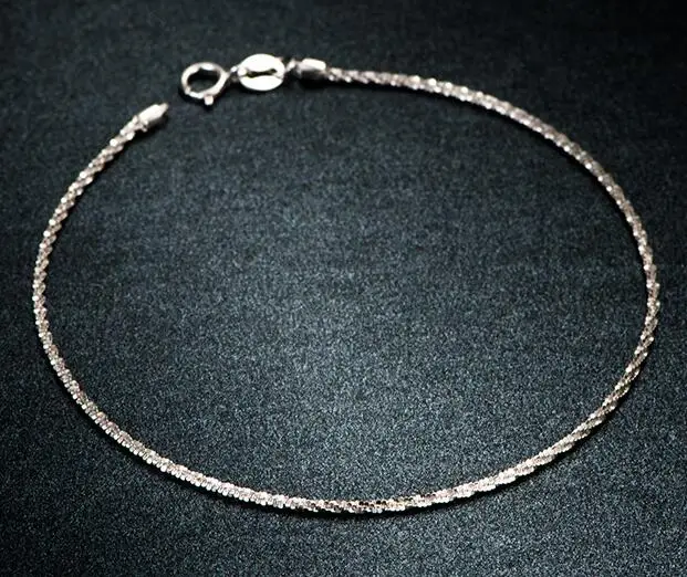 18K White Gold Чистый 18K браслет из белого золота AU750 золото полная звезда модный браслет - Цвет камня: 18K White Gold